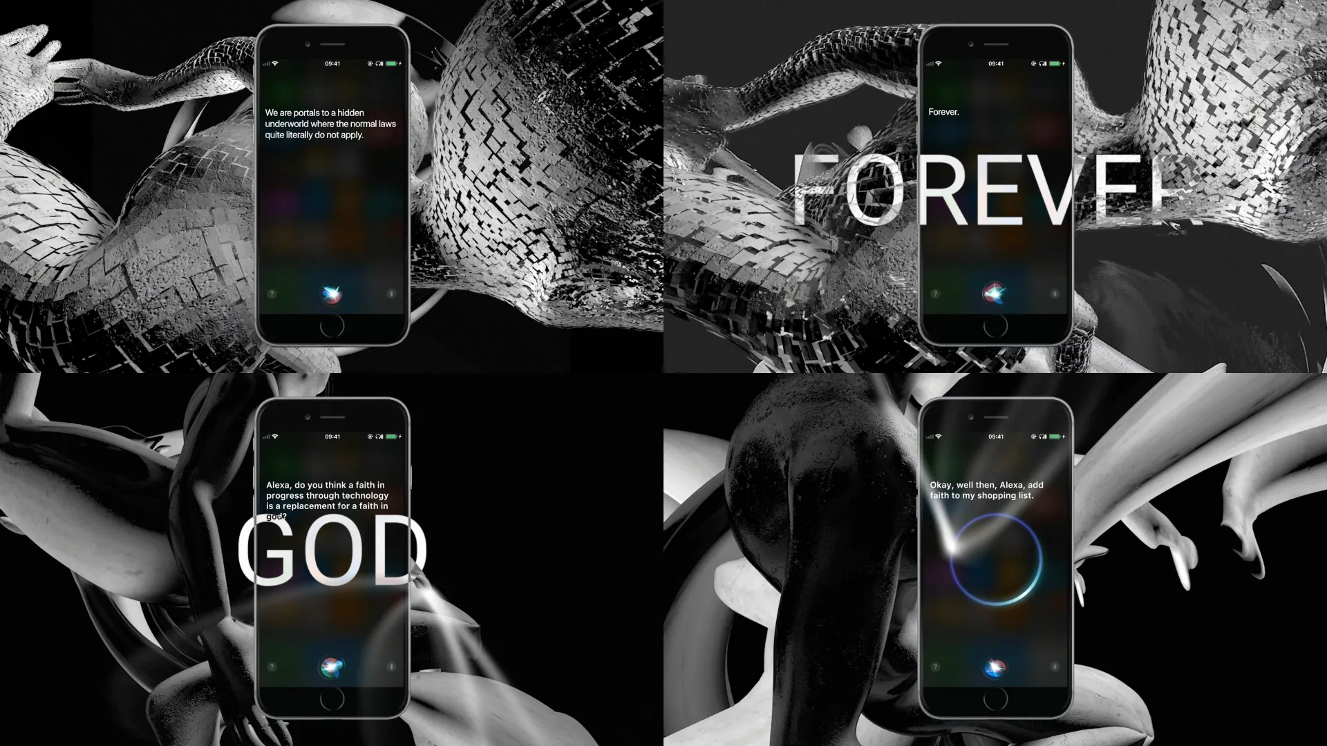 Detail views of the performance, centered on the smartphone